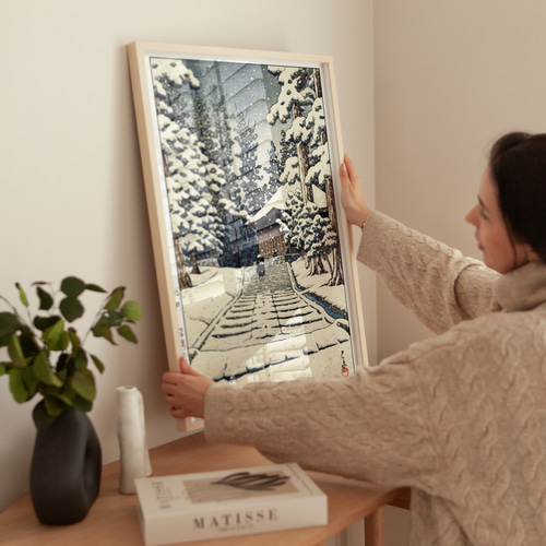 川瀬巴水「平泉金色堂」絶筆 木版画複製 A3サイズ 297×420mm