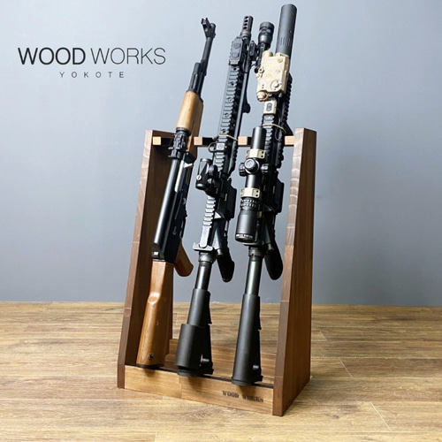 WOODWORKS ガンラック ／ライフルスタンド3丁掛 木製 日本製