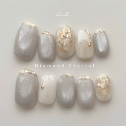 煌めき纏うクリスタルジュエル⟡.· ネイルチップ ブライダル