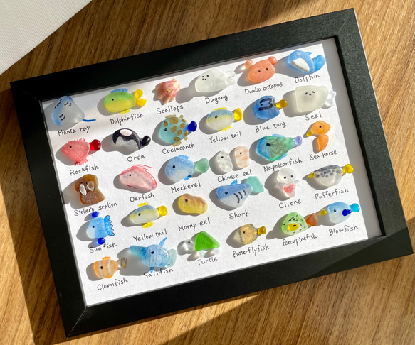 №662 金魚と睡蓮　シーグラスアート　ヒーリングアート №662 金魚と睡蓮 シーグラスアート ヒーリングアート - メルカリ