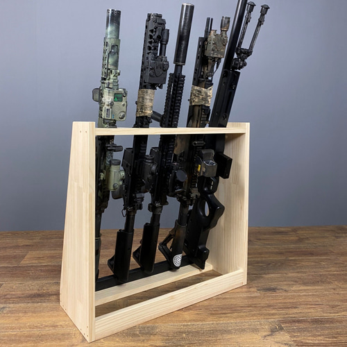 ガンラック ライフルスタンド WOOD WORKS ガンラック ライフルスタンド 3丁掛【本体:ブラウン