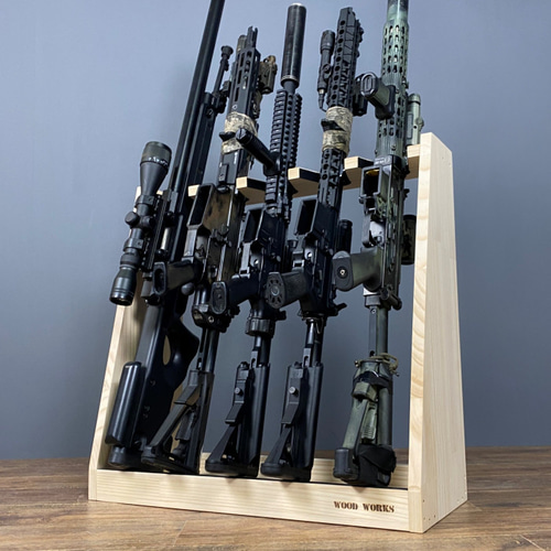 WOODWORKS ガンラック ／ライフルスタンド5丁掛 木製 日本製