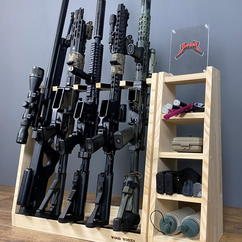 WOODWORKS ガンラック ／ライフルスタンド5丁掛 木製 日本製