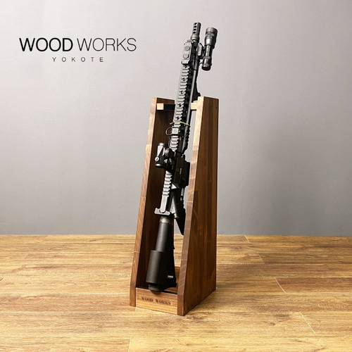ガンラック ライフルスタンド WOOD WORKS ガンラック ライフルスタンド 5丁掛【本体:ブラウン