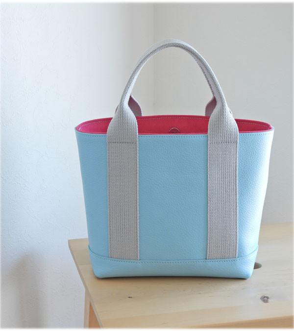 ベビーシンプルトート　　アイスブルー／シルバーグレーハンドル