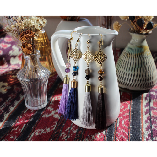 中華風✦お守りのチャイナタッセルピアス（イヤリング） ピアス