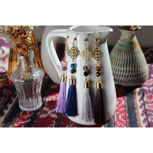 中華風✦お守りのチャイナタッセルピアス（イヤリング） ピアス