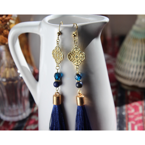 中華風✦お守りのチャイナタッセルピアス（イヤリング） ピアス
