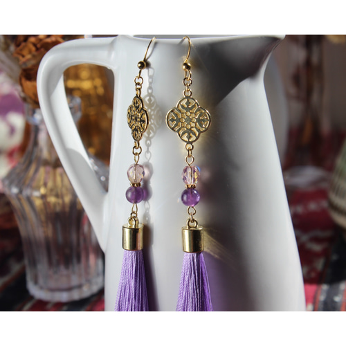 中華風✦お守りのチャイナタッセルピアス（イヤリング） ピアス