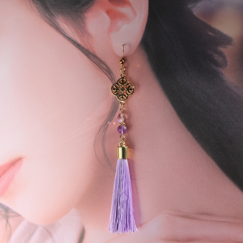 中華風✦お守りのチャイナタッセルピアス（イヤリング） ピアス