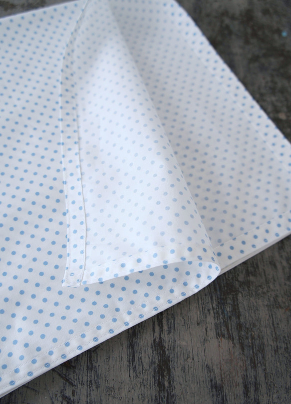 バンダナハンカチ[ブルードット・ホワイト] H037blueDots white 4枚目の画像