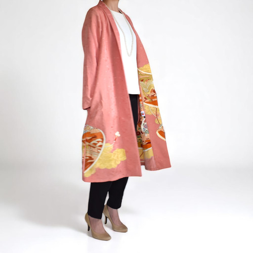 カーディガンコート＊着物リメイク＊ 着物リメイク カーディガンコート 大島紬 M ～L - ZX-ZX-ZX'S