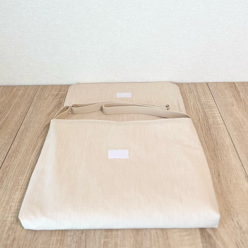 Premium】ヌビ・ブラウンハート刺繍の図書袋 ＊ベージュ｜OZ13factory
