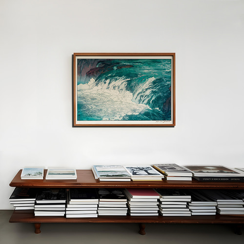 絵画　一本の木39 Lサイズ　流星群2 A4サイズ 2枚原画セット 吉田博「渓流」 木版画複製 A3サイズ 297×420mm マット紙 200kg