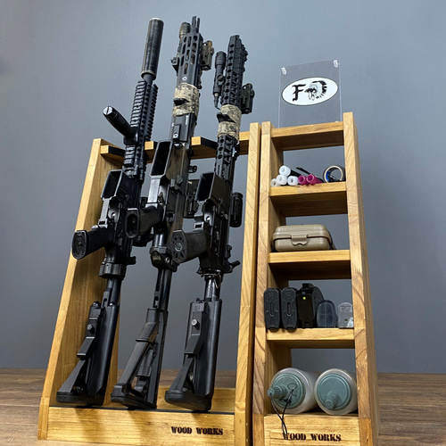 WOODWORKS ガンラック ／ライフルスタンド3丁掛+マガジンラック