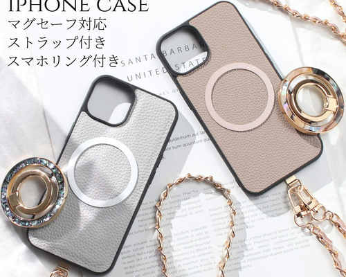 iphoneケ ース リング マグセーフ レザー ストラップ付き べっ甲 楽天市場】iphone14 ケース 本革 iphone14Pro iphone14Plus