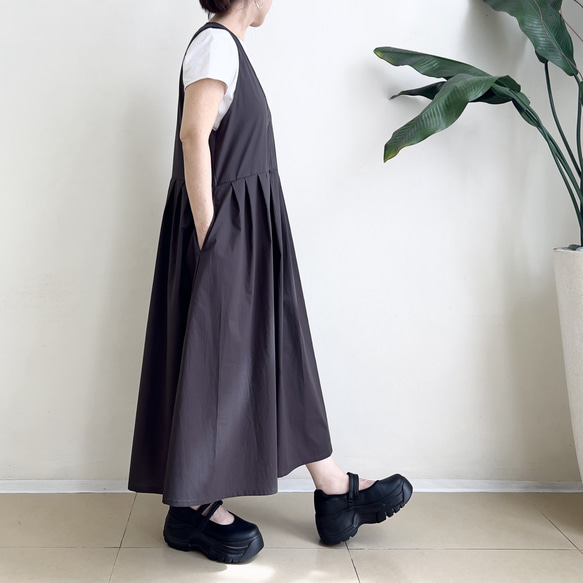 ジャンパースカート　* Cotton素材 Brown Grey * 8枚目の画像