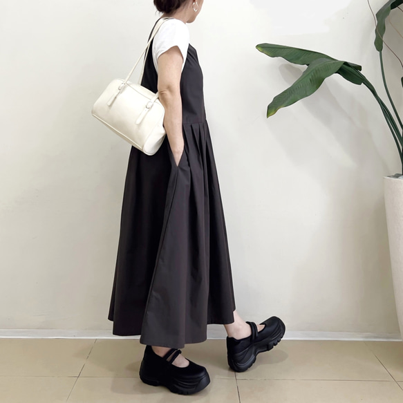 ジャンパースカート　* Cotton素材 Brown Grey * 3枚目の画像