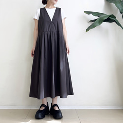 ジャンパースカート　* Cotton素材 Brown Grey * 6枚目の画像