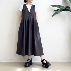 ジャンパースカート　* Cotton素材 Brown Grey * 5枚目の画像