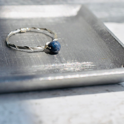 コーラル(珊瑚) ブルースポンジサンゴ ラウンド4mm/リング k14gf