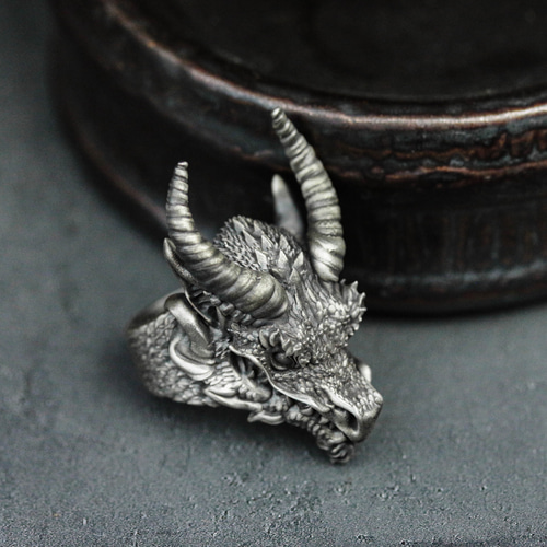 silver925製 ドラゴンヘッドシルバーリング®️819 ドラゴンヘッド 925シルバーリング – 伝説の龍モチーフ メンズ