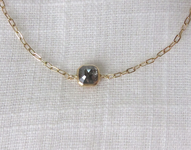 スクエアナチュラルブラックダイヤモンド K18YGブレスレット