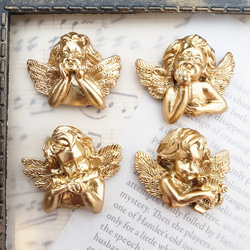 8個 天使 立体 エンジェル 楽器 笛 ハープ 貼り付け ゴシック 宗教