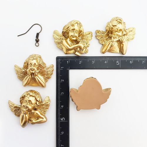 8個 天使 立体 エンジェル 楽器 笛 ハープ 貼り付け ゴシック 宗教