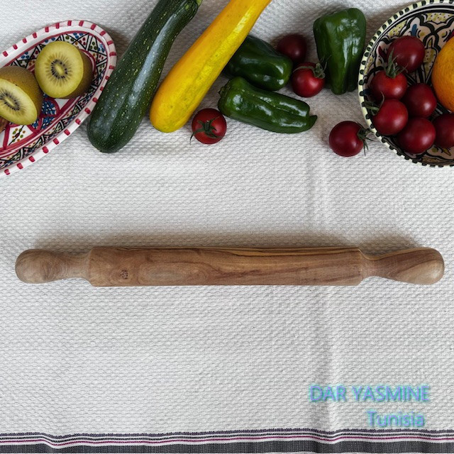 オリーブの木　パン・クッキー・蕎麦やうどんも！これで伸ばそう！　めん棒 グリップ付き　約40cm