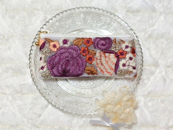インド刺繍リボンポーチ＊12cm ポーチ Minmi 通販 19477716｜Creema