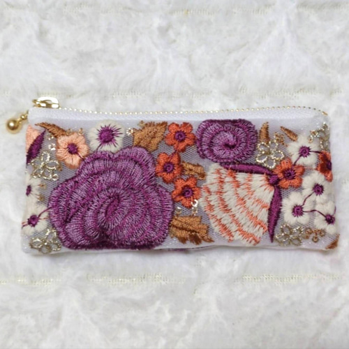 インド刺繍リボンポーチ＊12cm ポーチ Minmi 通販 19477716｜Creema
