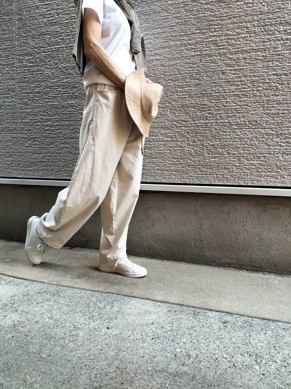♥遠州織物リネン混♥『アンニュイな雰囲気で』♥バレルレッグパンツ 2枚目の画像