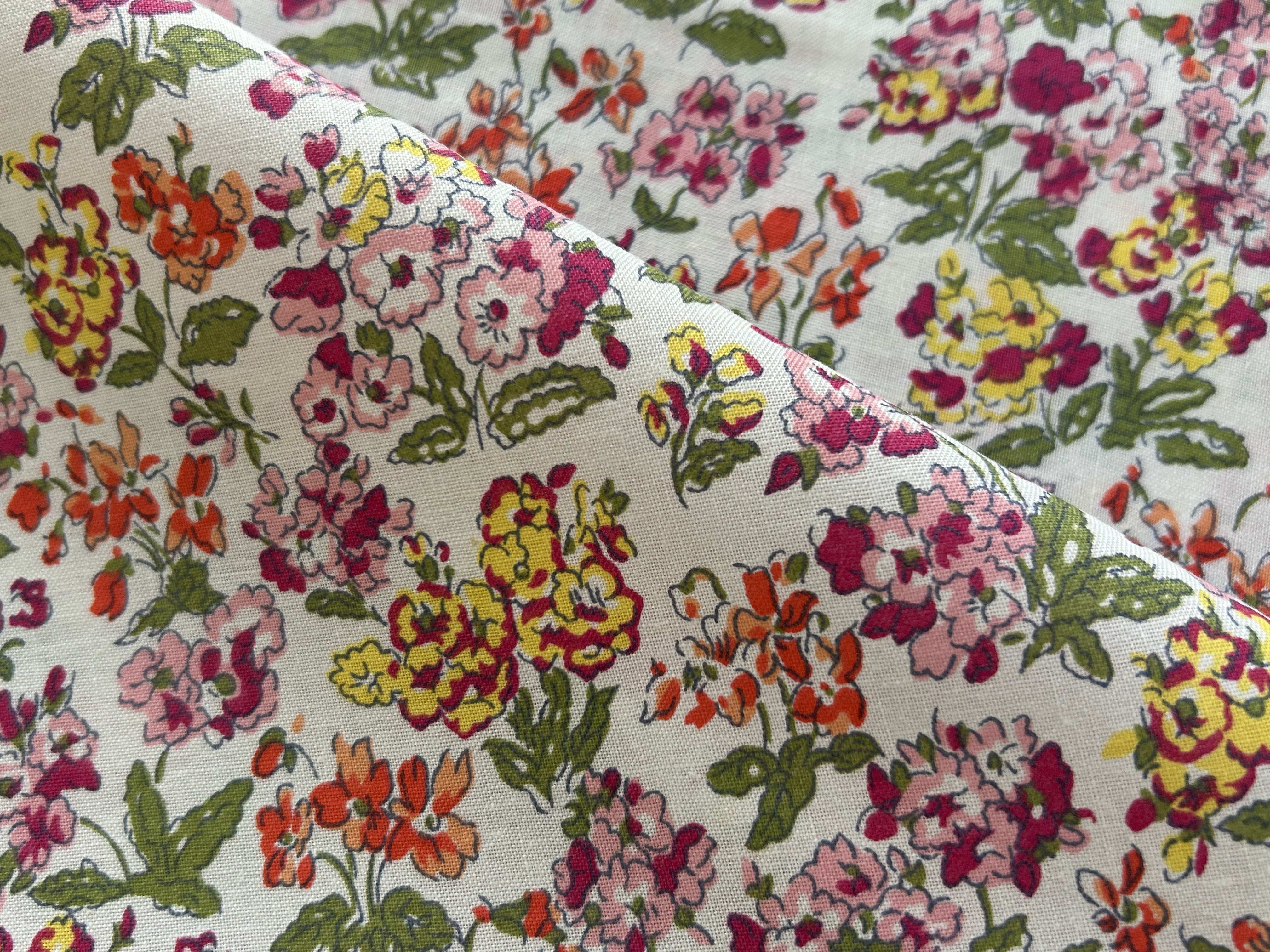 フランス コットンファブリック 輸入ファブリック ピンク・オレンジ系