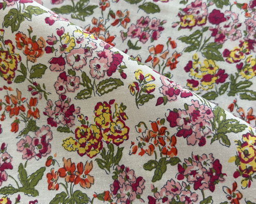 フランス コットンファブリック 輸入ファブリック ピンク・オレンジ系