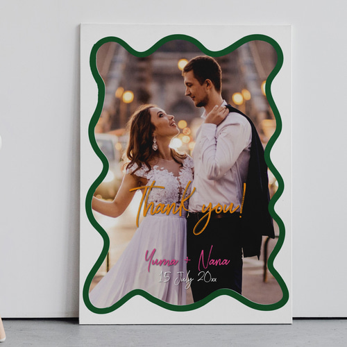 ウェルカムボード 写真入り レトロ ポップカラー 手描き枠 なみなみ