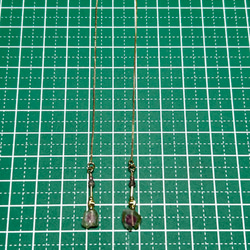 一点物14kgf☆大人気再販☆コレクション用ルース☆ウォーターメロントルマリンの揺らめくアメリカンチェーンピアス 14枚目の画像