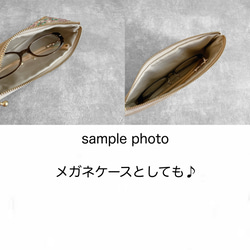 【数量限定】豪華インド刺繍生地◆総刺繍/カラビナ付きフラットポーチ＆マルチポーチセット 18枚目の画像