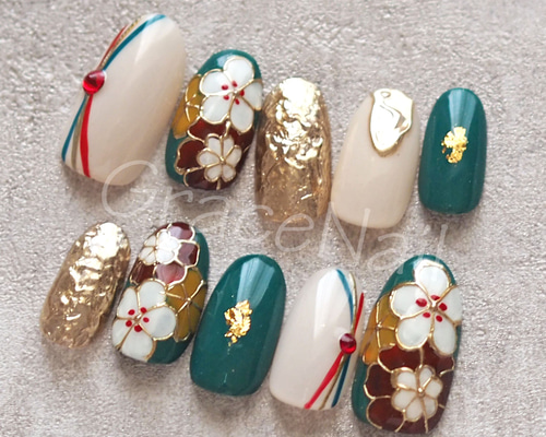 即購入❌ ネイルチップ 卒業式 成人式 前撮り 振袖 袴 着物 和柄 袴 卒業式 前撮り 即購入❌ 和柄 成人式 着物 振袖 ネイルチップ