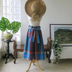 【インドネシア/サロン】選べる４種・ロングスカート・③チェック（オレンジ）・シンガポールから送料無料 12枚目の画像