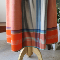 【インドネシア/サロン】選べる４種・ロングスカート・③チェック（オレンジ）・シンガポールから送料無料 8枚目の画像