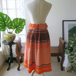 【インドネシア/サロン】選べる４種・ロングスカート・③チェック（オレンジ）・シンガポールから送料無料 5枚目の画像