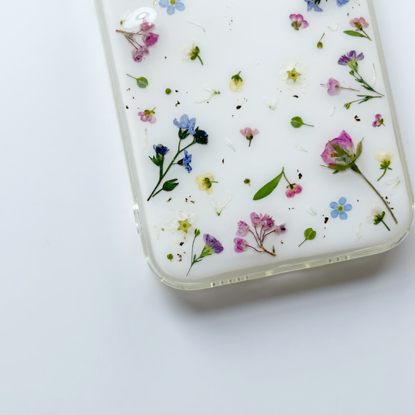【春爛漫】 押し花スマホケース　全機種対応　手帳型ケース　ソフトケース　iphoneケース　スマホリング　アンドロイド　 16枚目の画像