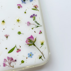 【春爛漫】 押し花スマホケース　全機種対応　手帳型ケース　ソフトケース　iphoneケース　スマホリング　アンドロイド　 17枚目の画像
