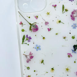 【春爛漫】 押し花スマホケース　全機種対応　手帳型ケース　ソフトケース　iphoneケース　スマホリング　アンドロイド　 11枚目の画像