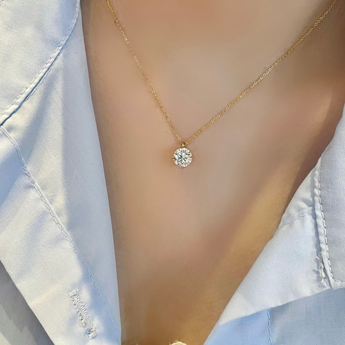 ラボグロウンダイヤモンドネックレスk18 1302 ネックレス・ペンダント