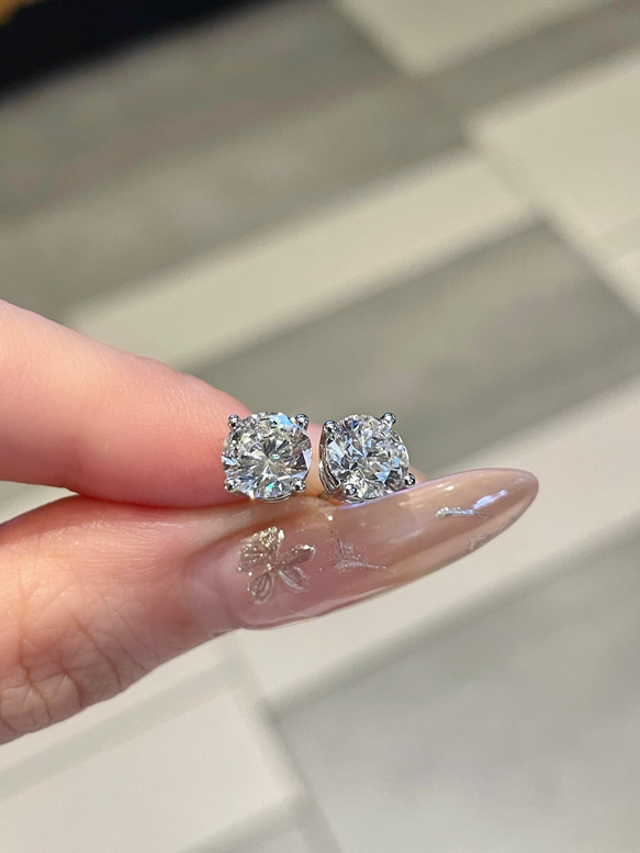 ラボグロウンダイヤモンドピアス1ct k18 1602 ピアス（スタッド・一粒