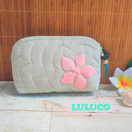 ハワイアンキルト ポーチ ☆ ホヌ プルメリア ポーチ LULUCO 通販