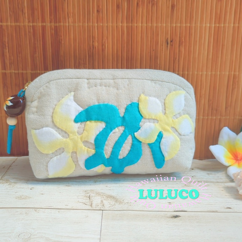 ハワイアンキルト ポーチ ☆ ホヌ プルメリア ポーチ LULUCO 通販