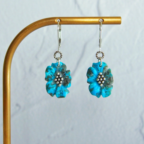 ターコイズカービング シンプルピアス 0d444b1f965cb550b84c978cea2513